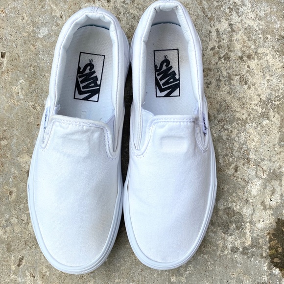 Vans Shoes - White slip on Vans